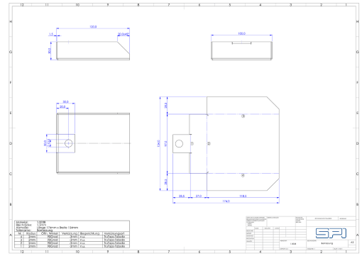 Example: Dimensioned drawing with SPI Unfold Engine